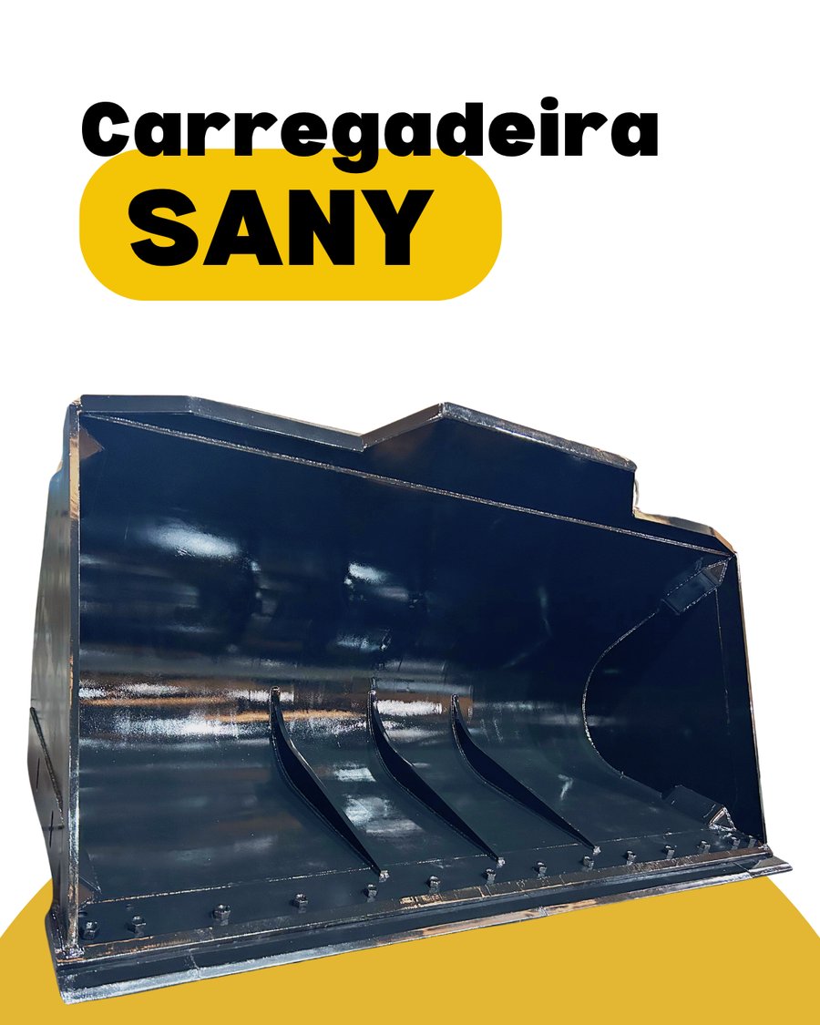 Caçamba preta sem dentes para carregadeira Sany