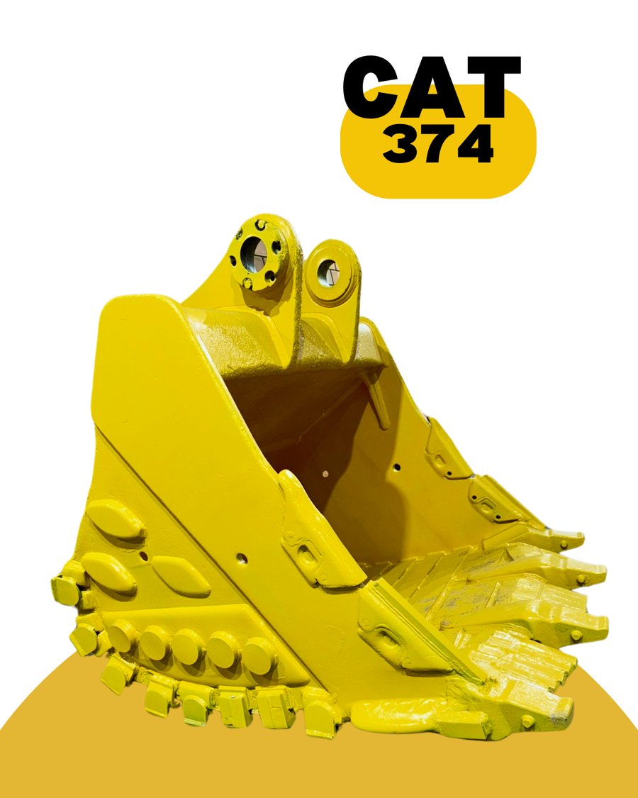 Caçamba de rocha com dentes para escavadeira CAT 374