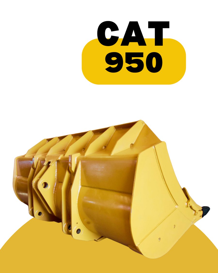 Caçamba amarela sem dentes para carregadeira CAT 950