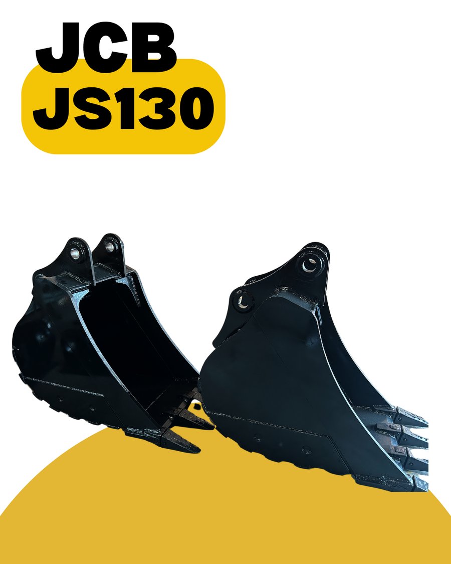 Caçambas pretas com dentes para escavadeira JCB JS130