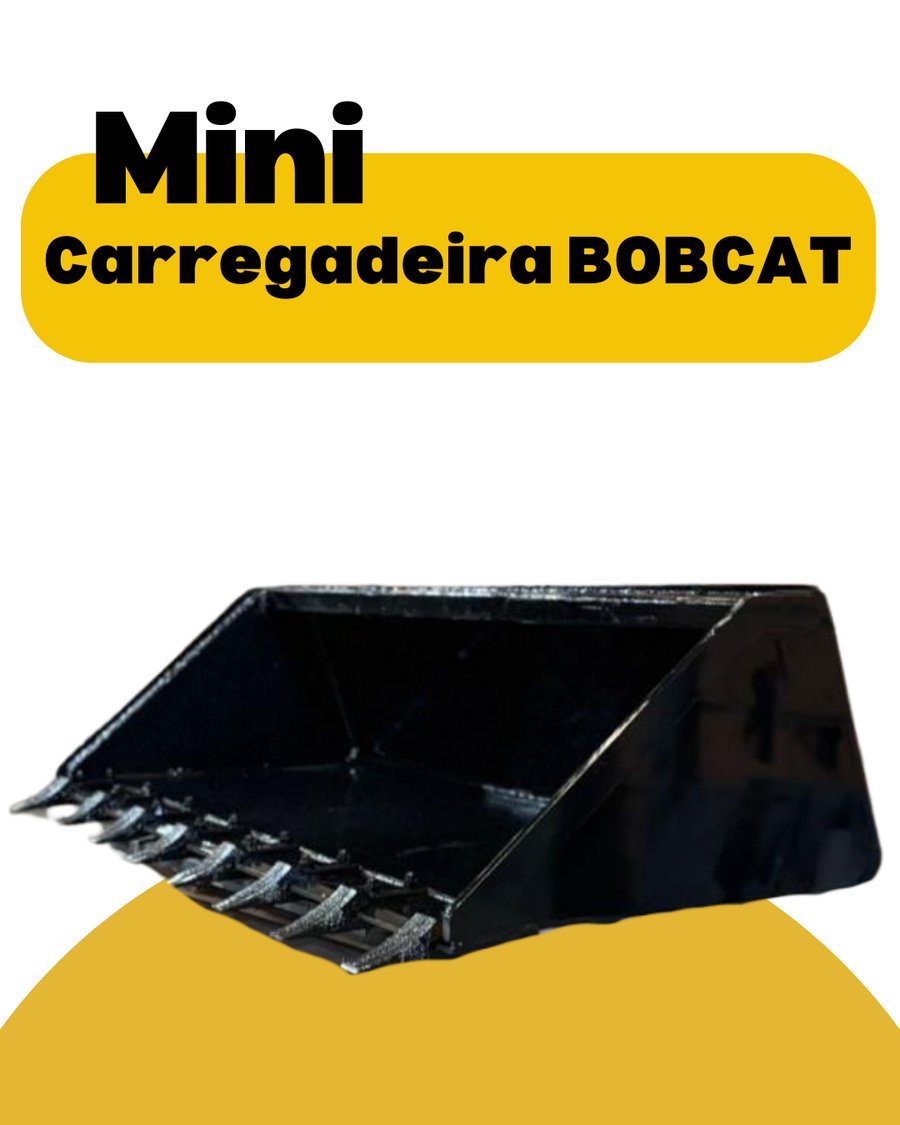 Caçamba preta com dentes para mini carregadeira Bobcat