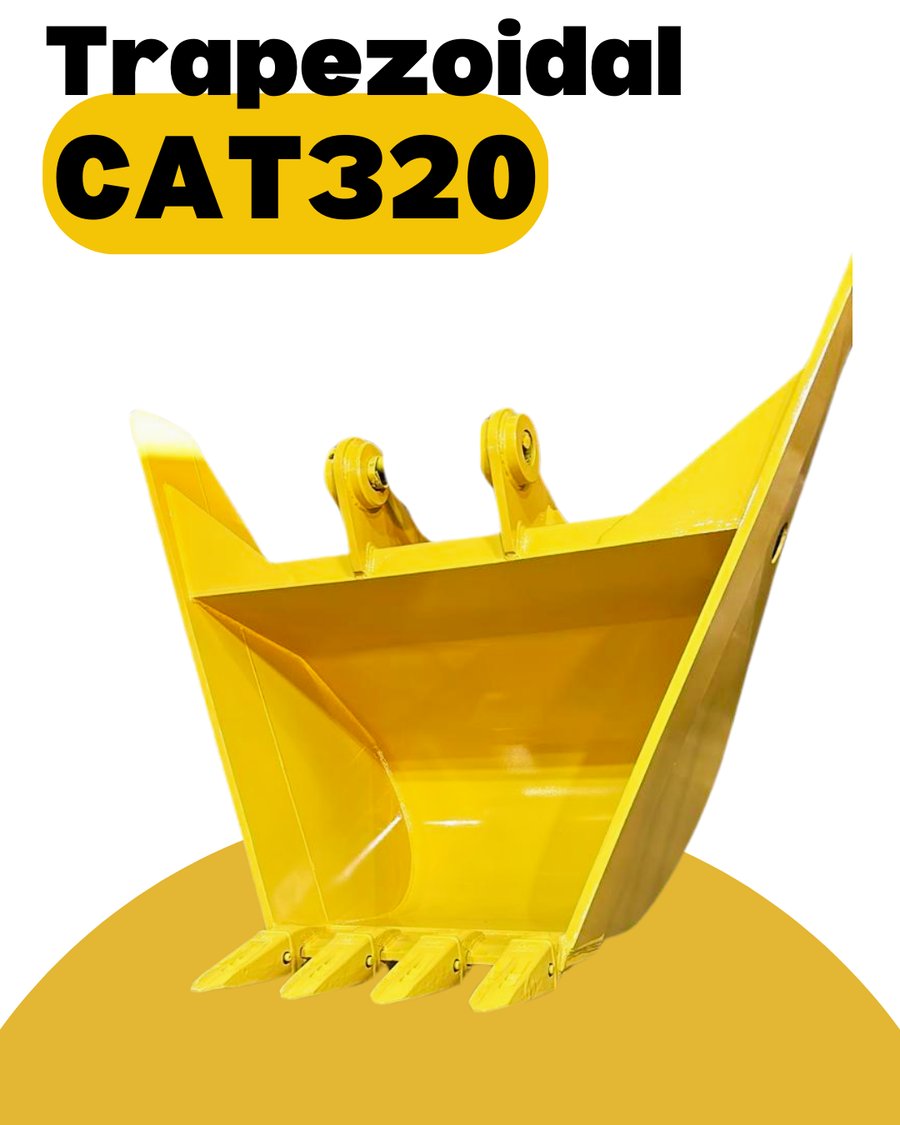 Caçamba trapezoidal amarela para escavadeira CAT 320