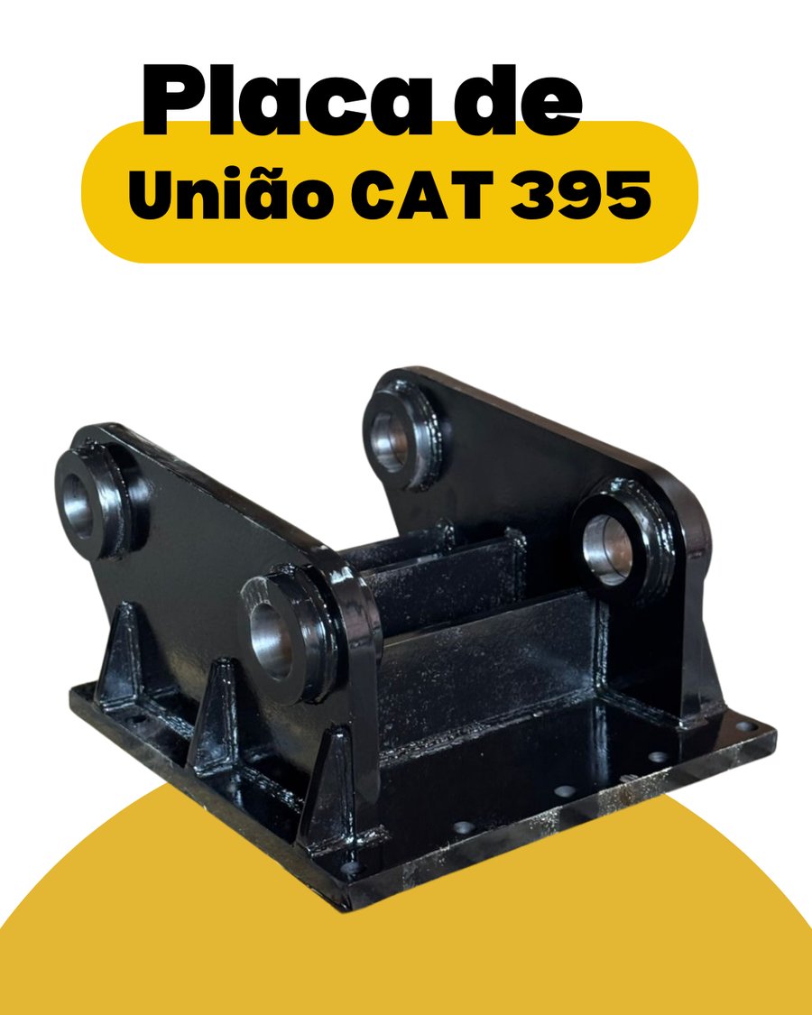 Placa de união com buchas usinadas para CAT 395