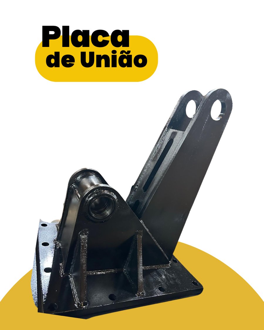 Placa de união em aço com base furada
